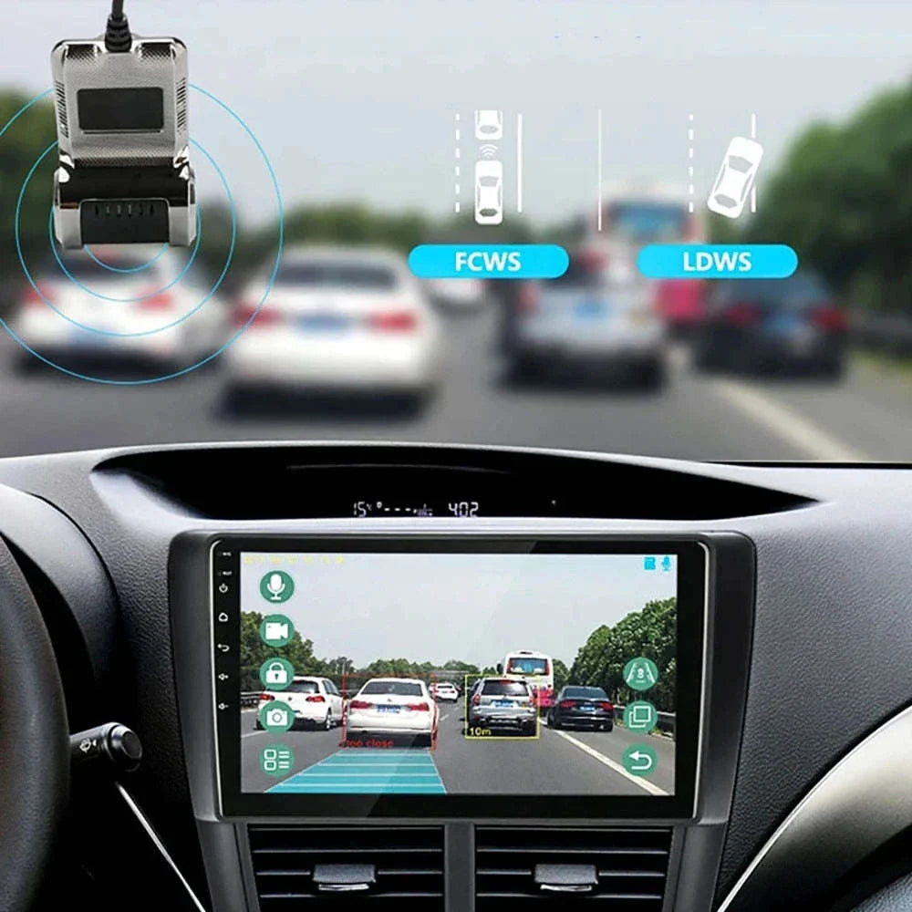 1080P USB Dash Camera with ADAS Alerts for Android Head Units
