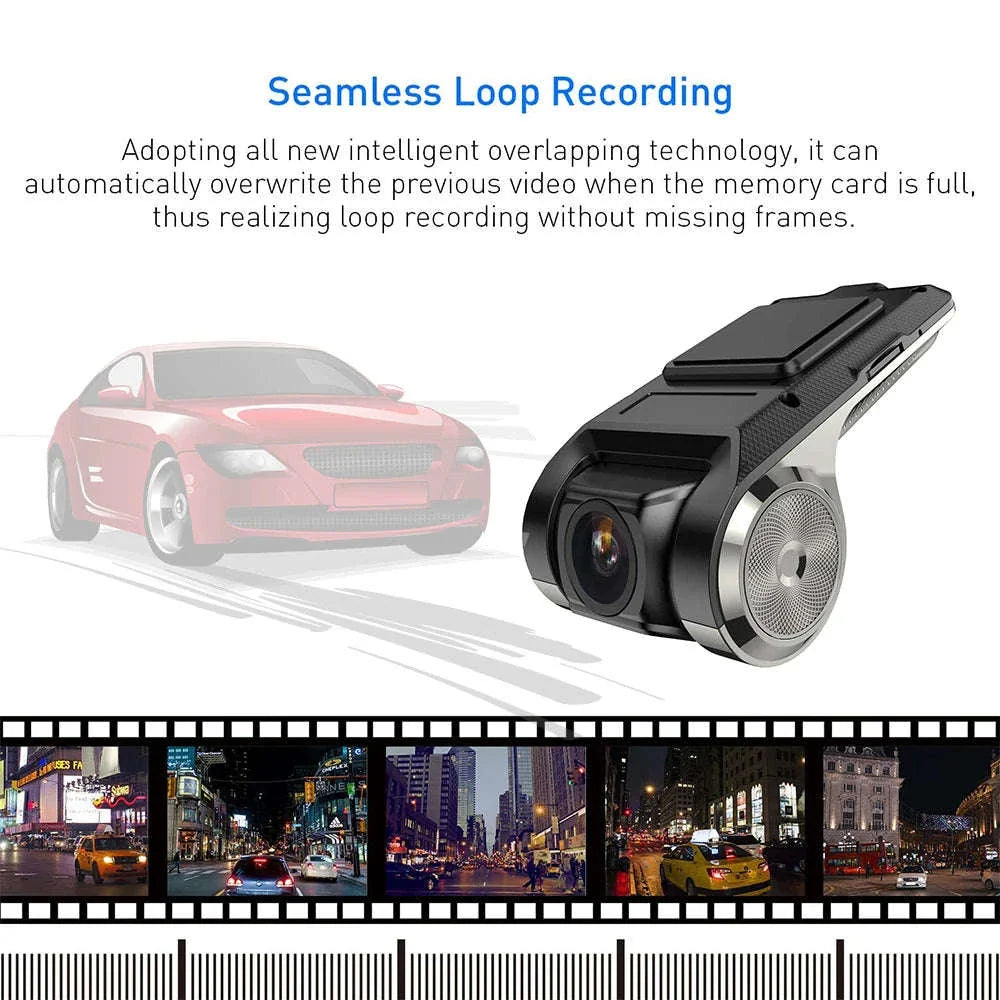1080P USB Dash Camera with ADAS Alerts for Android Head Units