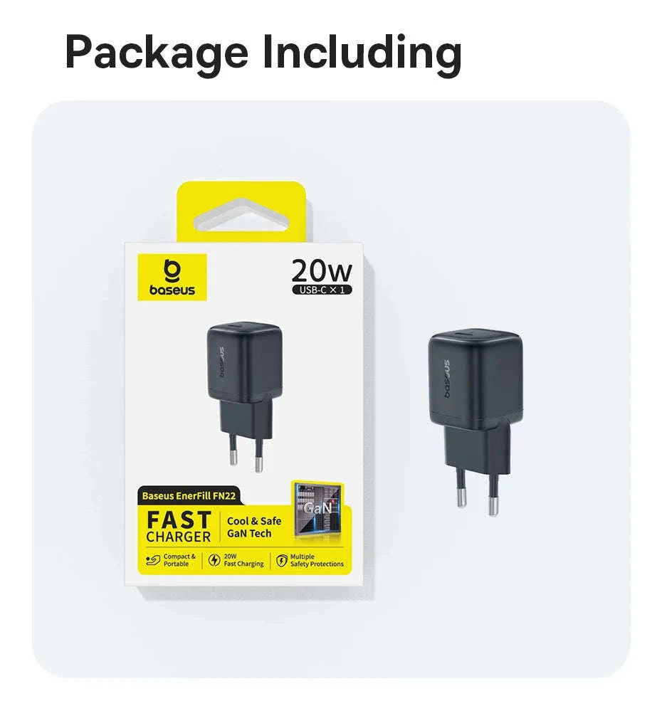 20W USB-C PD Fast Charger Compact Wall Adapter for iPhone