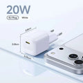20W USB-C PD Fast Charger Compact Wall Adapter for iPhone-20W Mini White