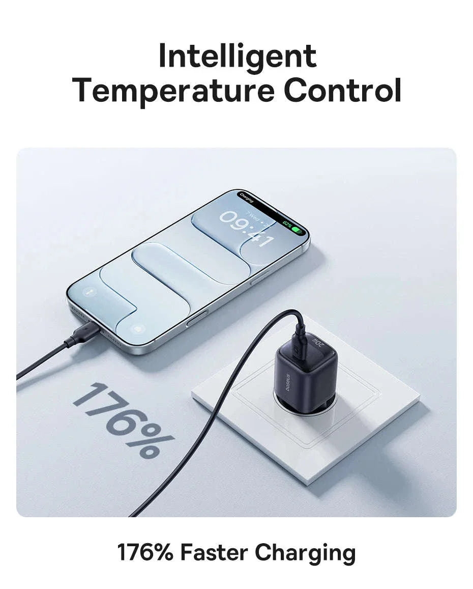 20W USB-C PD Fast Charger Compact Wall Adapter for iPhone