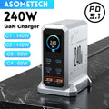 240W GaN Desktop Charger 6-Port USB-C PD3.1 Fast Charging Station-UK Plug