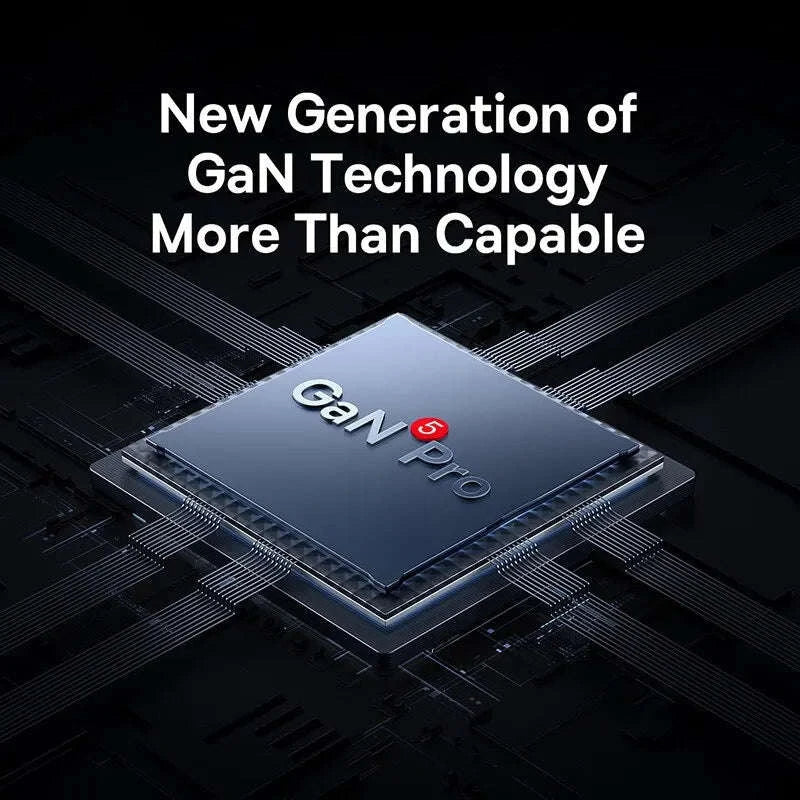 65W GaN Fast Charger with Dual USB-C & USB Ports for Laptop Phone