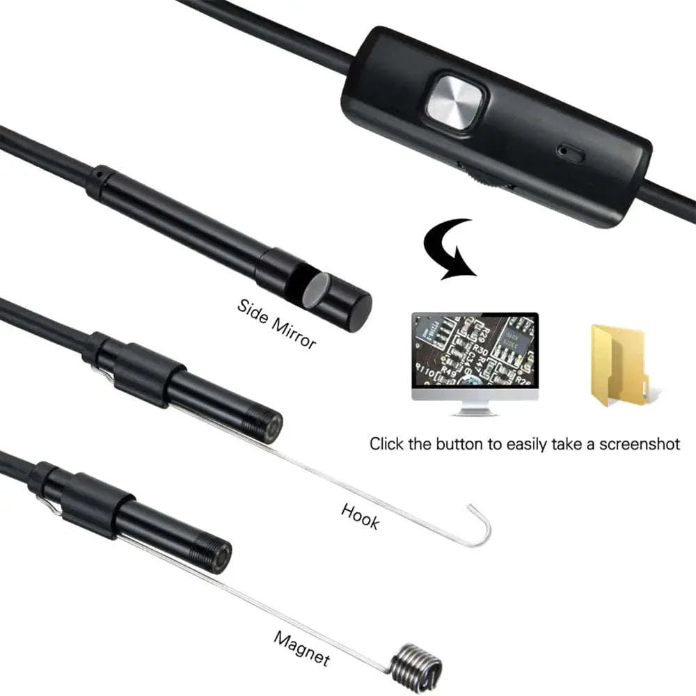 7mm USB-C Endoscope Camera IP67 Waterproof with LED for Android & PC
