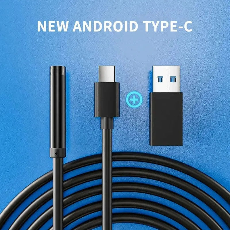 7mm USB-C Endoscope Camera IP67 Waterproof with LED for Android & PC