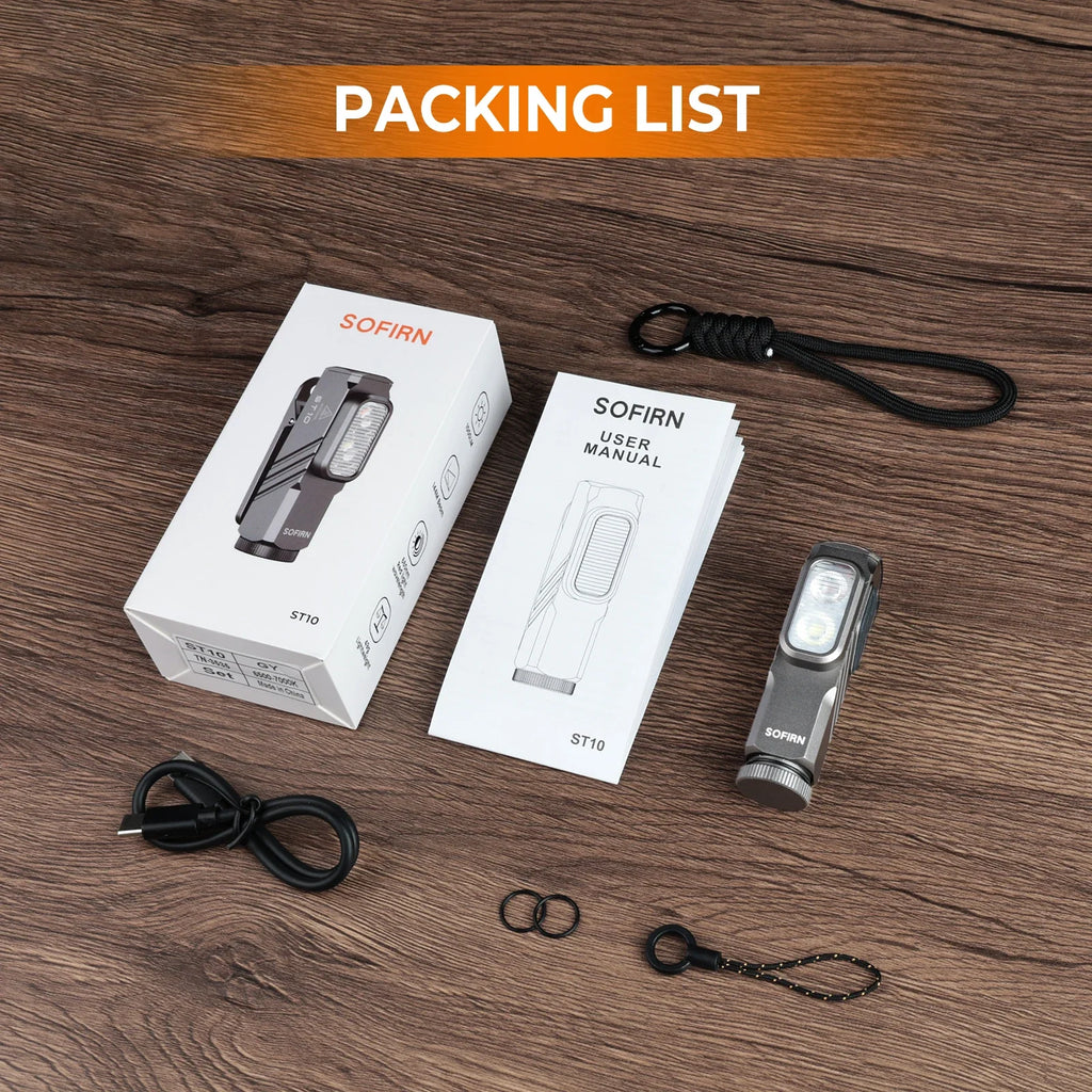 Compact 1000LM USB-C Rechargeable EDC Flashlight with Magnetic Clip