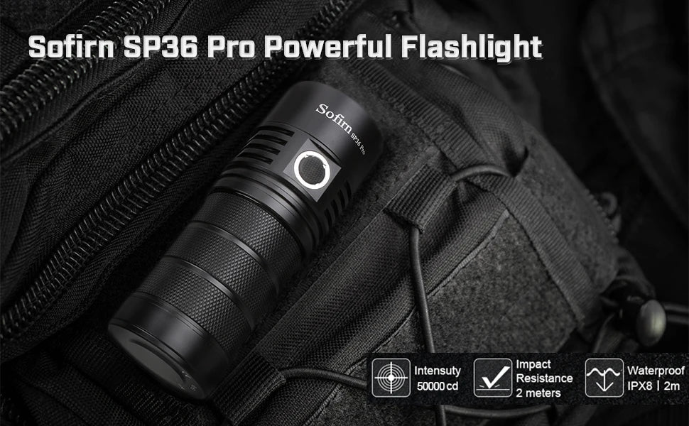 Sofirn SP36 Pro 8000lm USB-C Rechargeable LED Flashlight