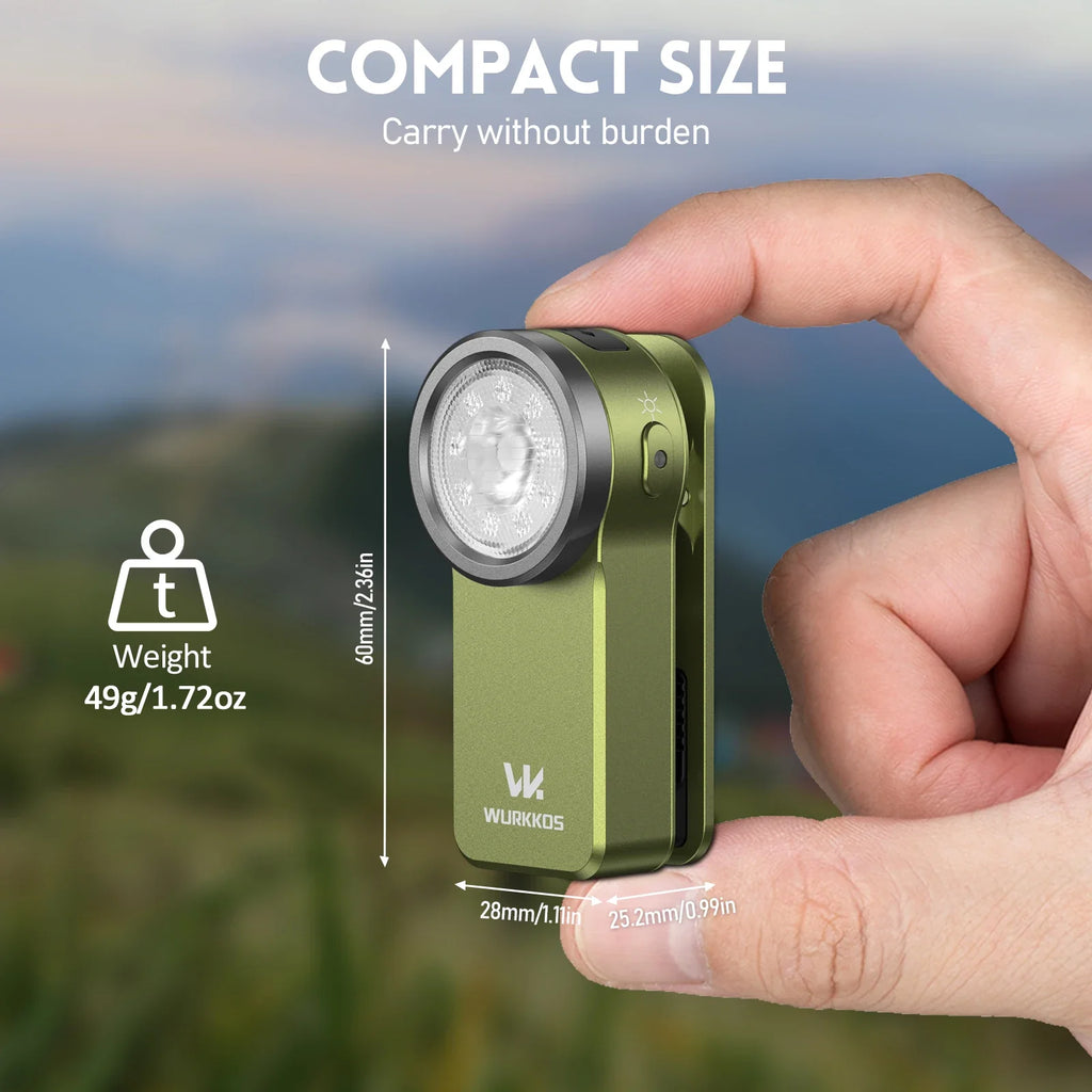 Wurkkos HD03 680LM USB-C Rechargeable Clip Flashlight with Magnet