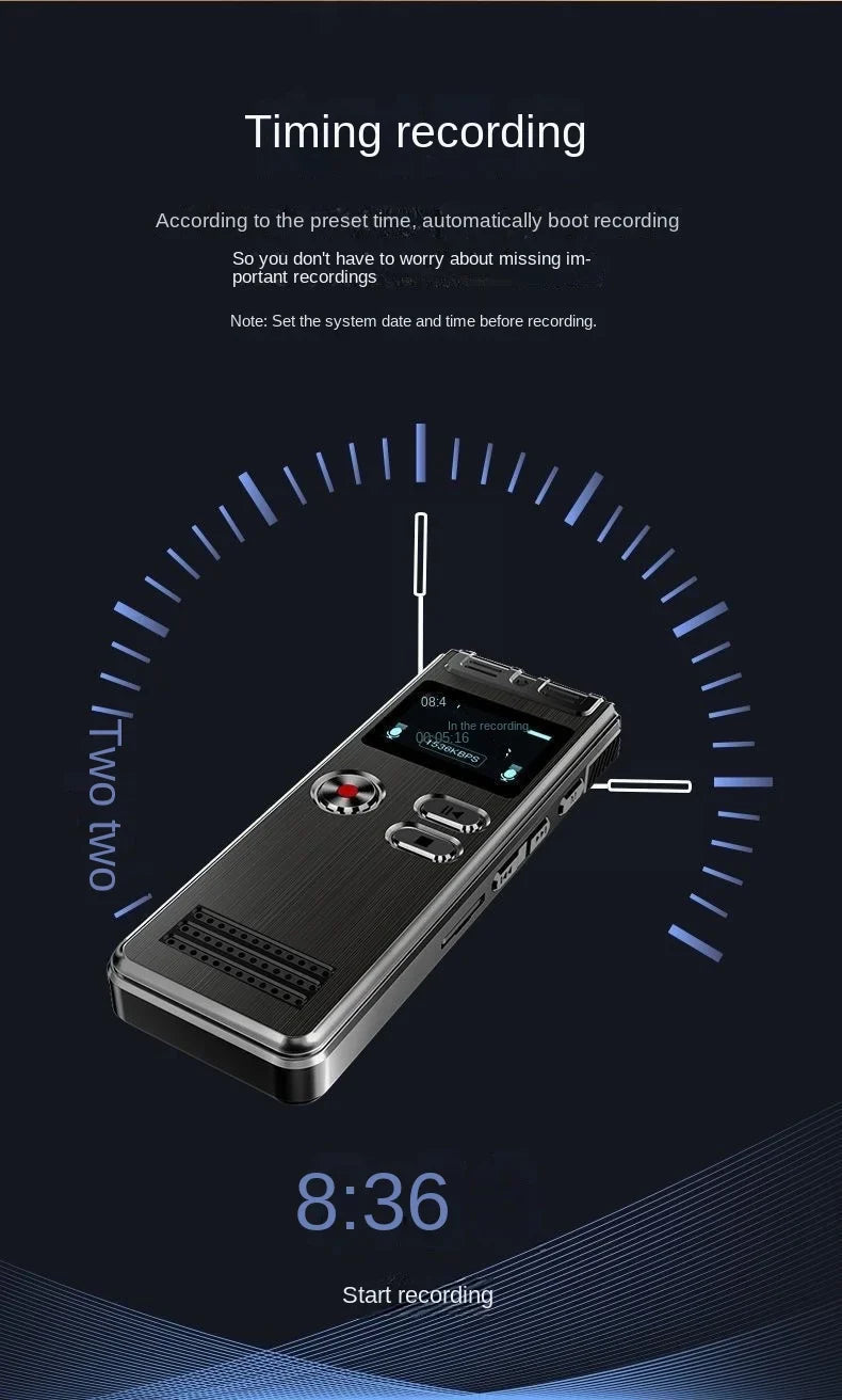 128GB Voice Activated Mini Recorder with Noise Reduction & USB
