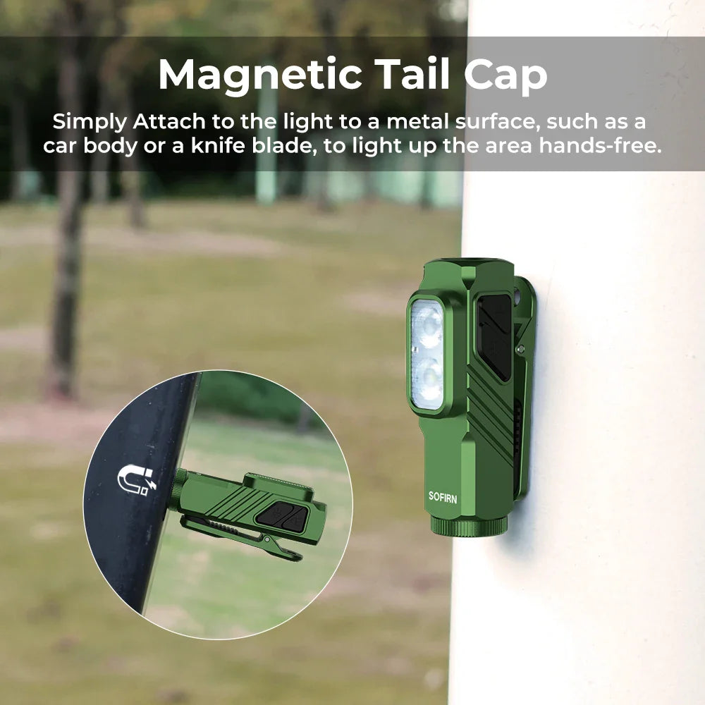 Compact 1000LM USB-C Rechargeable EDC Flashlight with Magnetic Clip