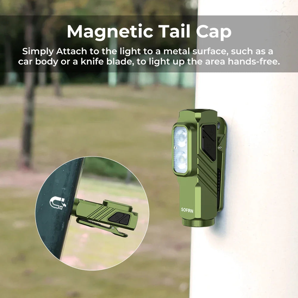 Compact 1000LM USB-C Rechargeable EDC Flashlight with Magnetic Clip