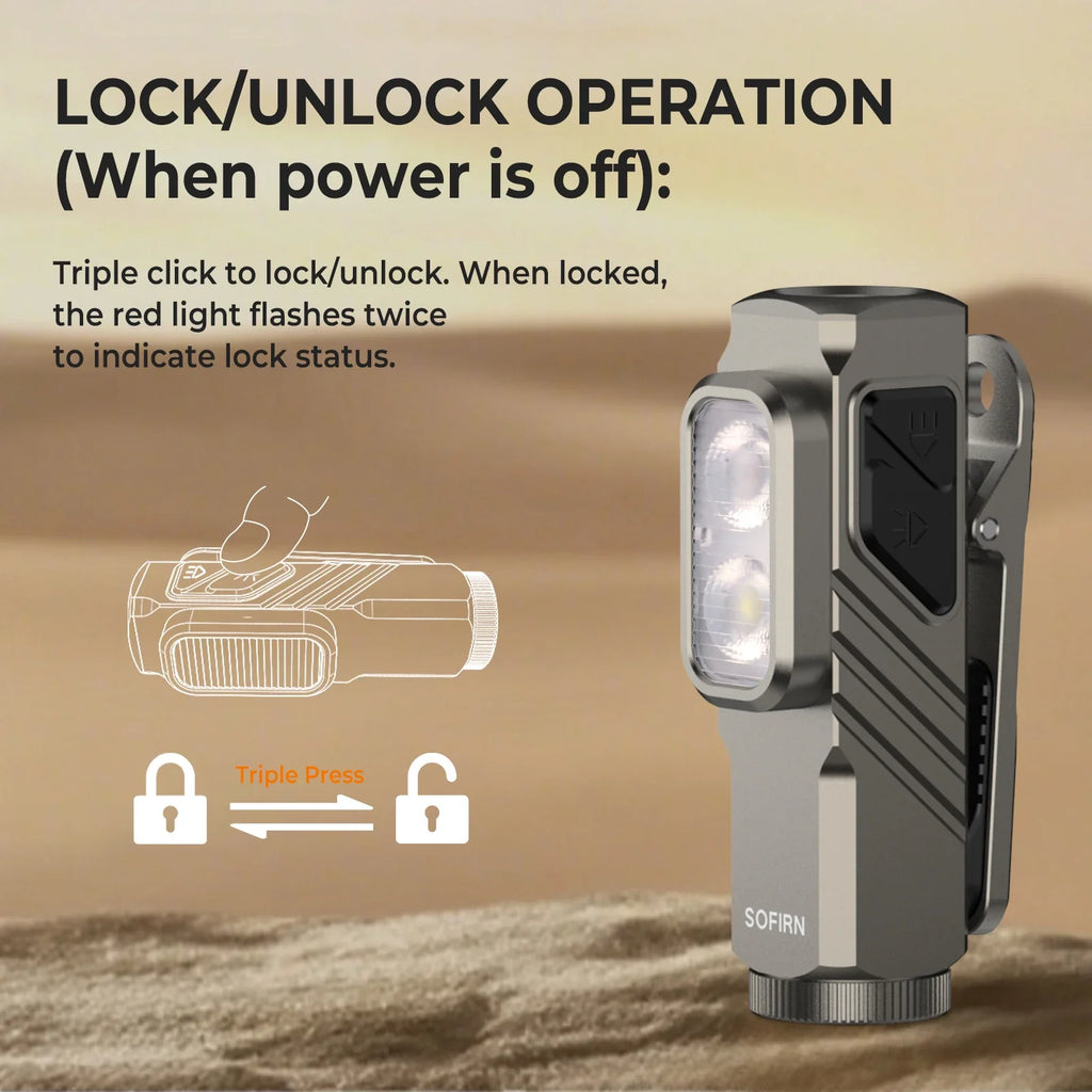 Compact 1000LM USB-C Rechargeable EDC Flashlight with Magnetic Clip