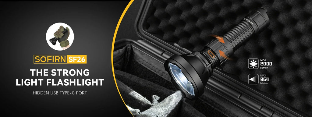 Sofirn SF26 2000 Lumen Tactical Flashlight USB-C Rechargeable