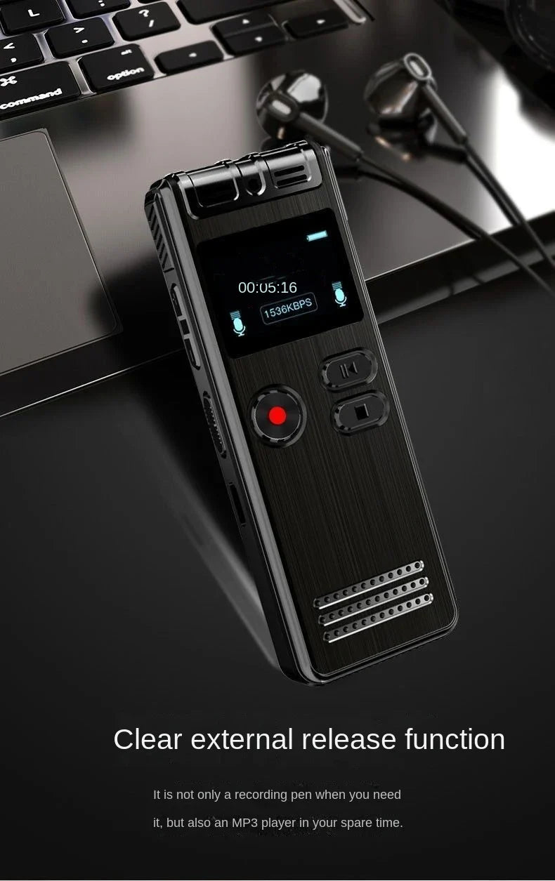 128GB Voice Activated Mini Recorder with Noise Reduction & USB