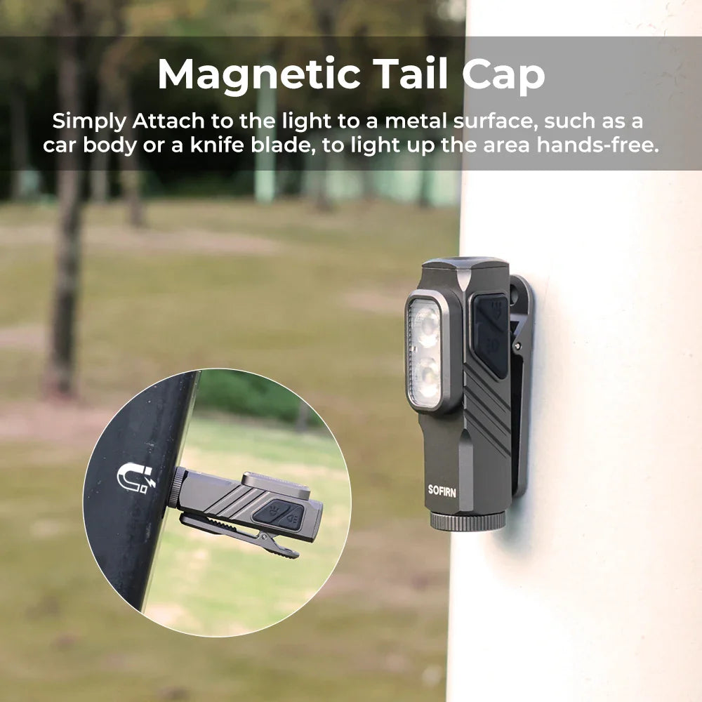 Compact 1000LM USB-C Rechargeable EDC Flashlight with Magnetic Clip