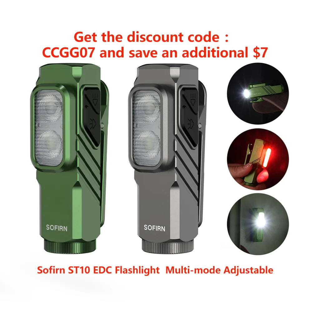 Compact 1000LM USB-C Rechargeable EDC Flashlight with Magnetic Clip