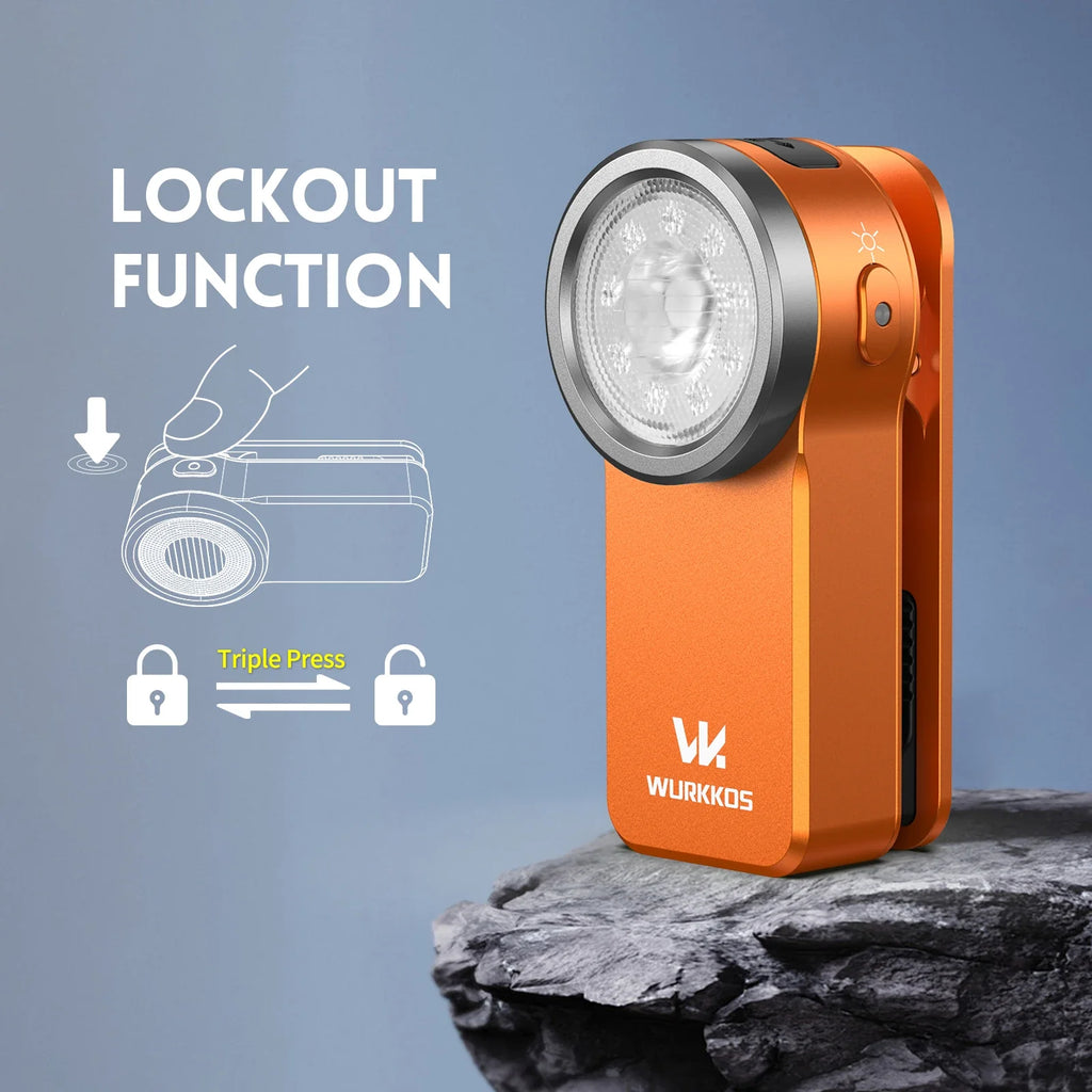 Wurkkos HD03 680LM USB-C Rechargeable Clip Flashlight with Magnet