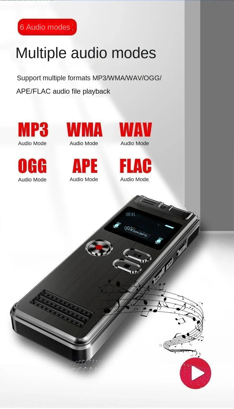 128GB Voice Activated Mini Recorder with Noise Reduction & USB