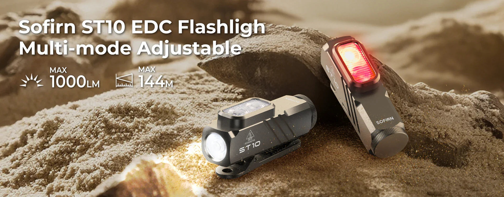 Compact 1000LM USB-C Rechargeable EDC Flashlight with Magnetic Clip