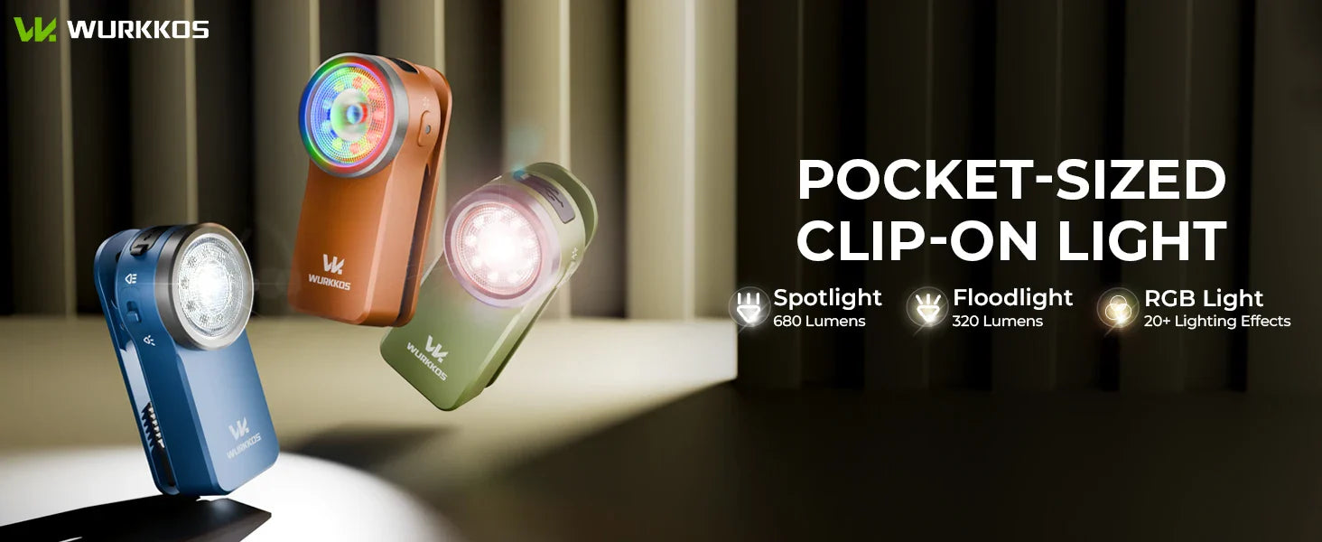 Wurkkos HD03 680LM USB-C Rechargeable Clip Flashlight with Magnet