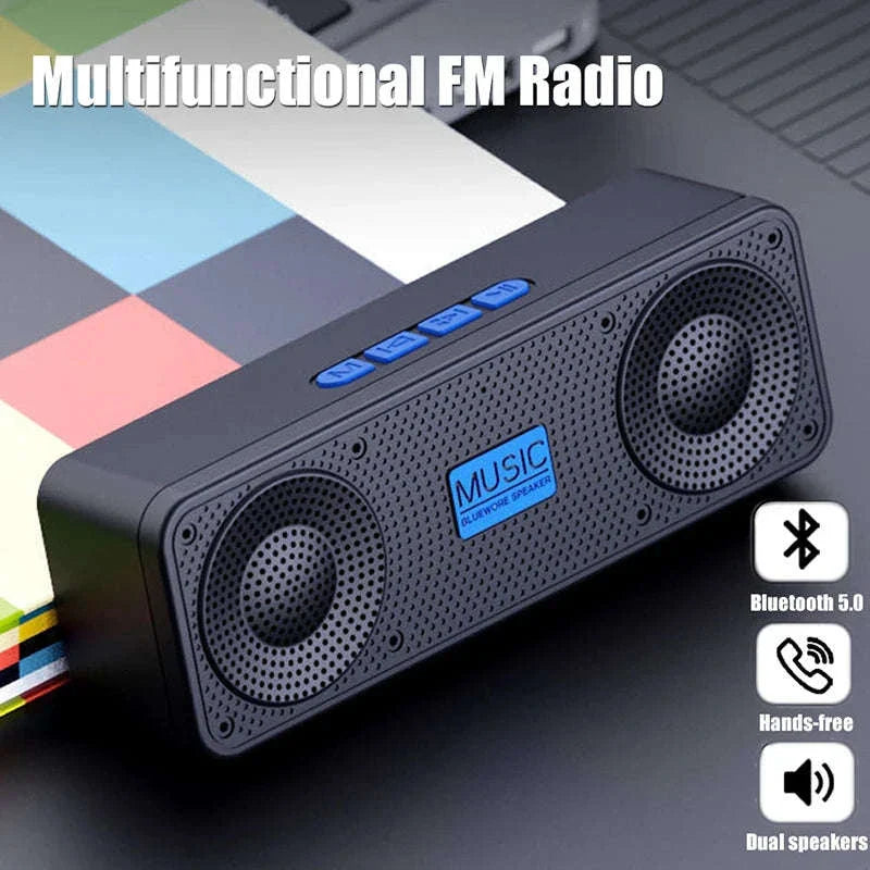 Bluetooth 5.0 Portable Wireless Speaker with FM Radio & USB Playback