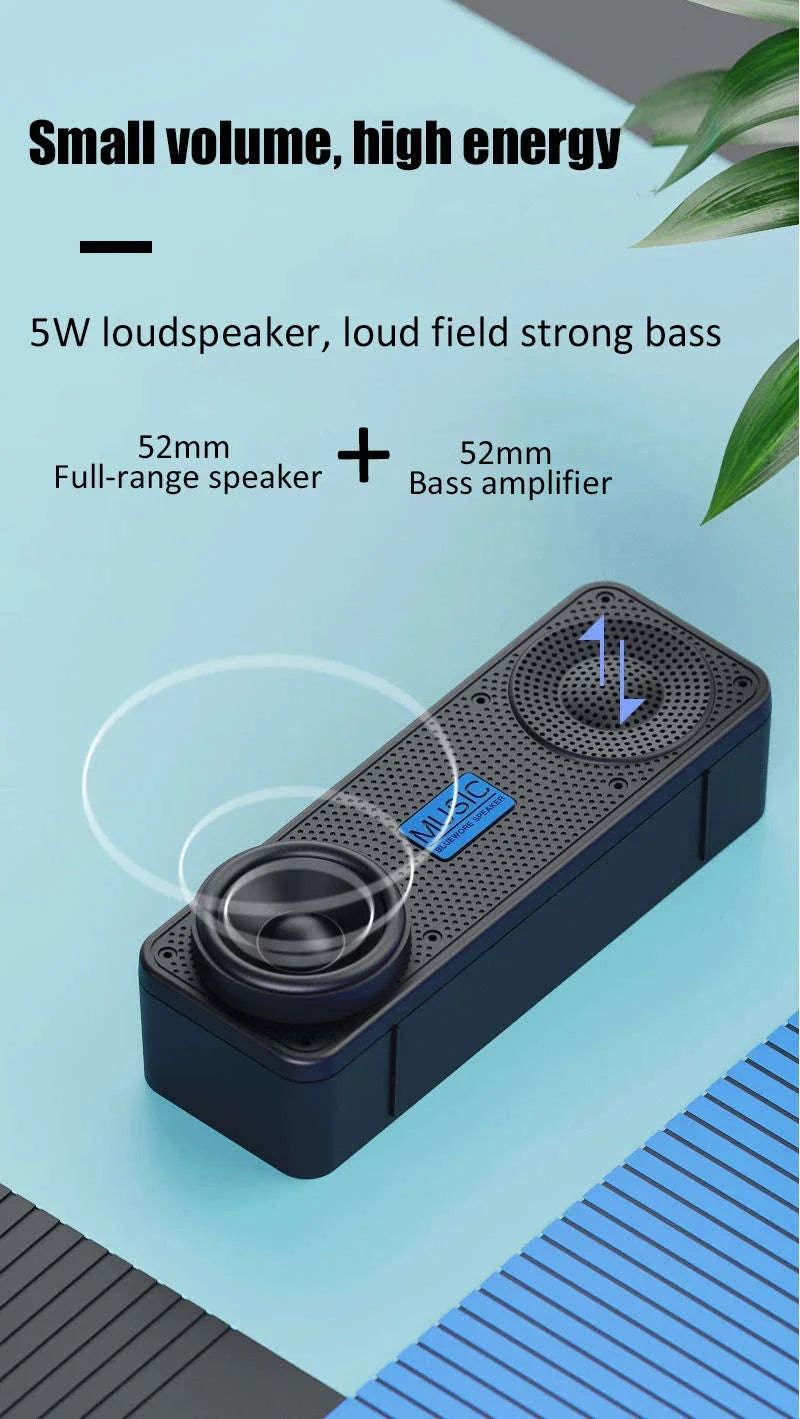 Bluetooth 5.0 Portable Wireless Speaker with FM Radio & USB Playback