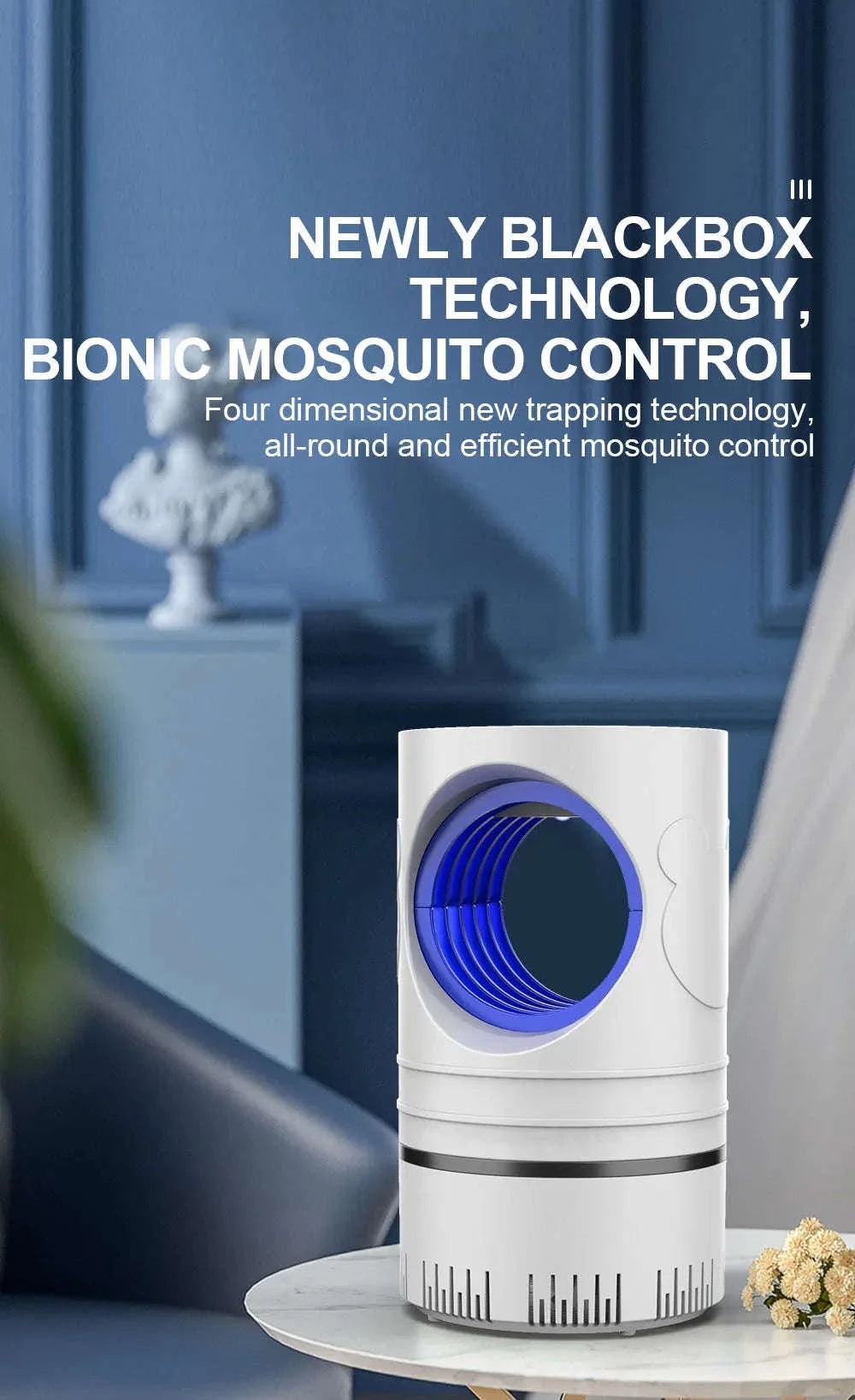 Electric Fly and Mosquito Killer LED Light Trap with USB Power