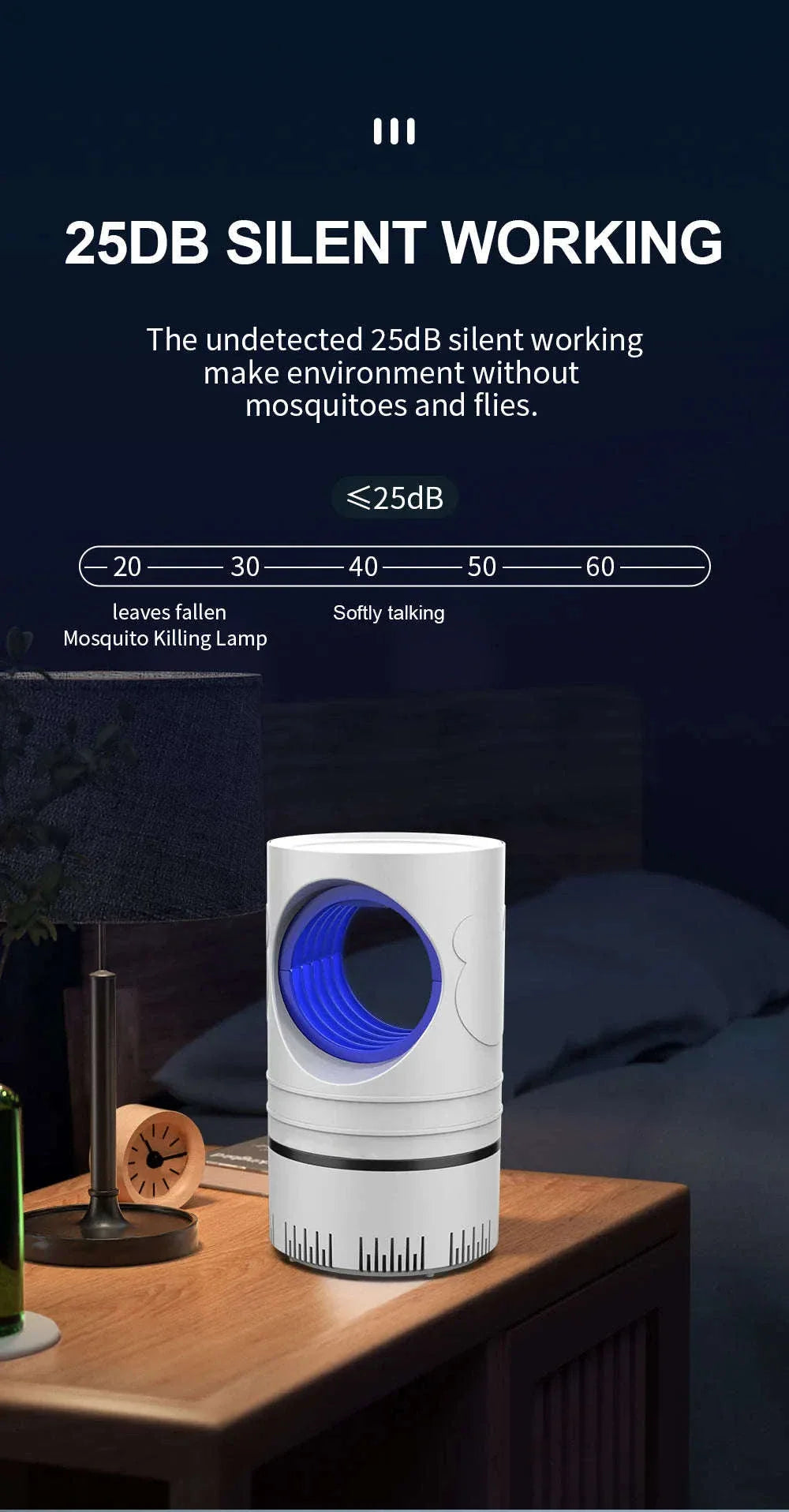 Electric Fly and Mosquito Killer LED Light Trap with USB Power