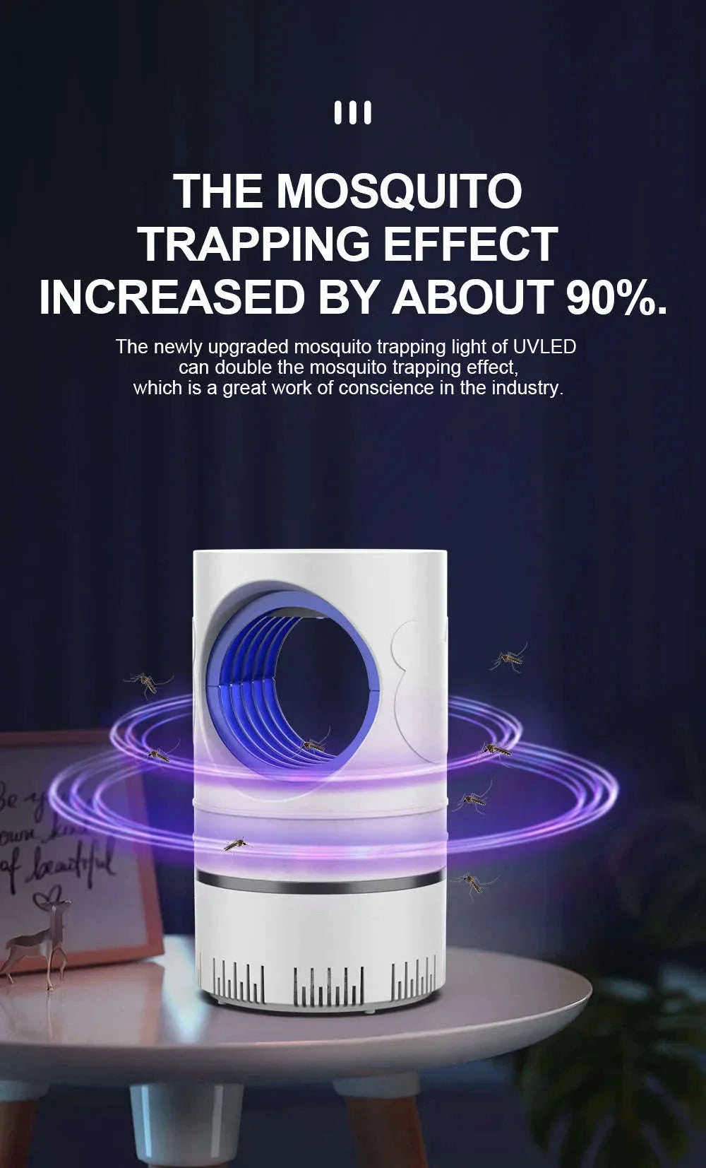Electric Fly and Mosquito Killer LED Light Trap with USB Power