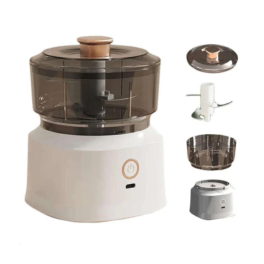 Electric Mini Food Chopper 350ML USB Rechargeable Garlic & Meat Grinder-White / United States