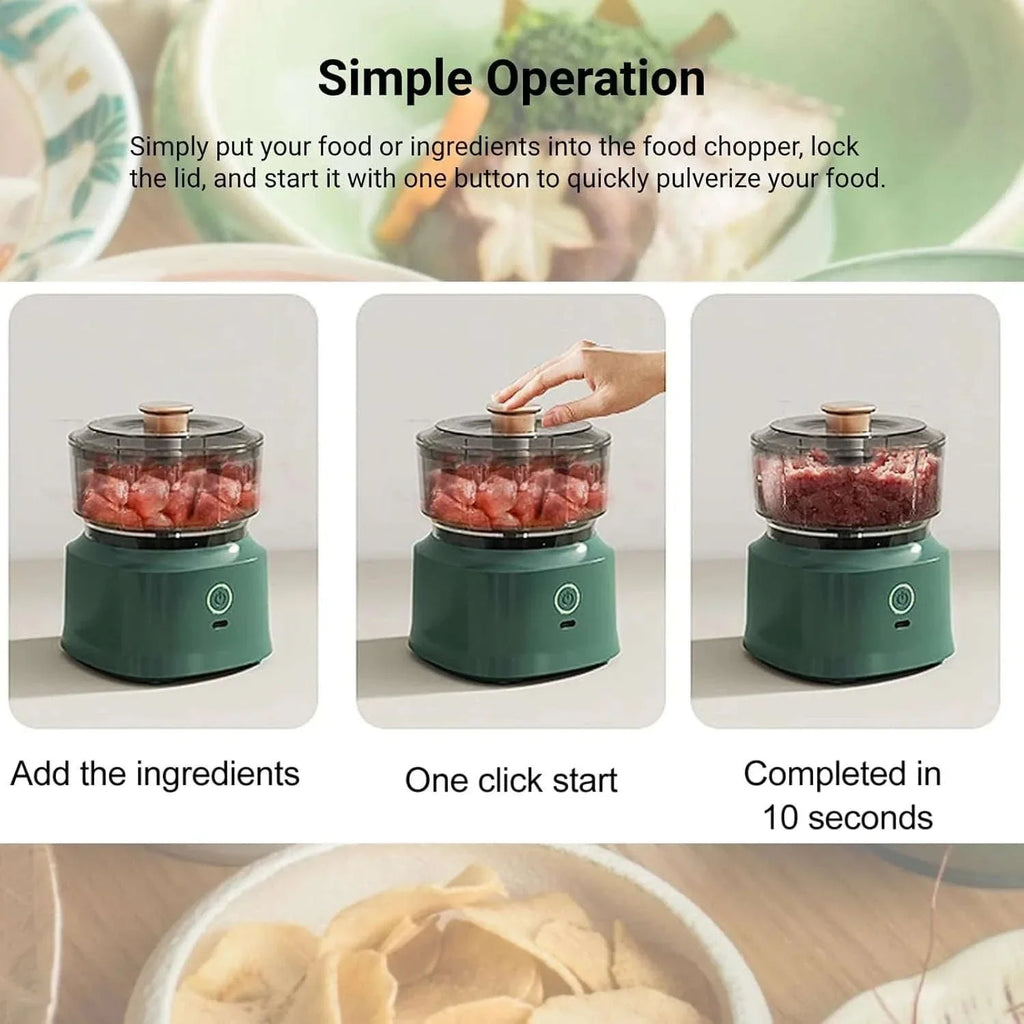Electric Mini Food Chopper 350ML USB Rechargeable Garlic & Meat Grinder