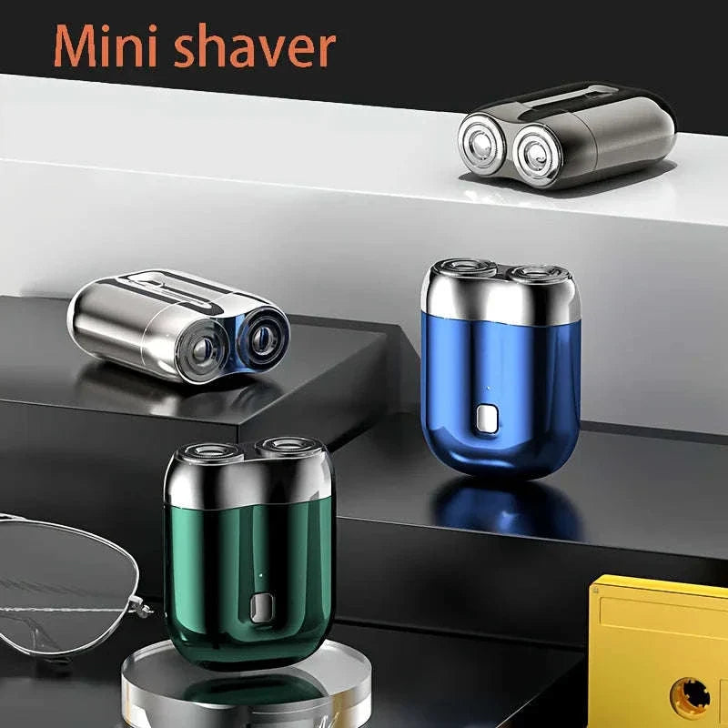 Mini Electric Shaver with Dual Rotary Heads & USB Fast Charging