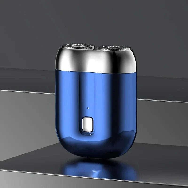 Mini Electric Shaver with Dual Rotary Heads & USB Fast Charging-silver / United States
