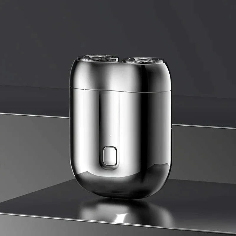 Mini Electric Shaver with Dual Rotary Heads & USB Fast Charging-silver / United States