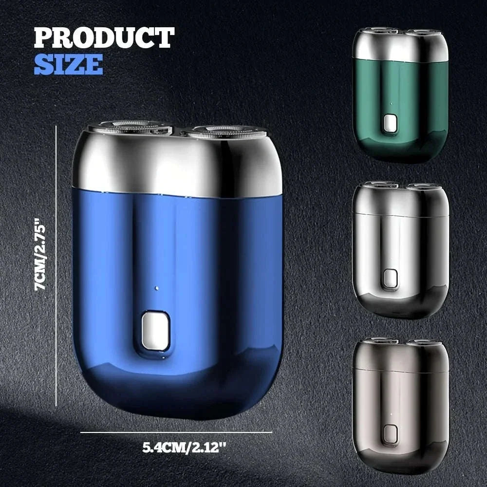 Mini Electric Shaver with Dual Rotary Heads & USB Fast Charging