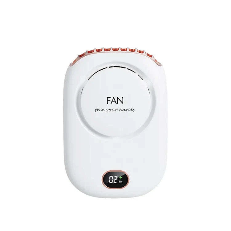 Portable Neck Fan USB Rechargeable 3-Speed Bladeless Cooling Fan-WHITE