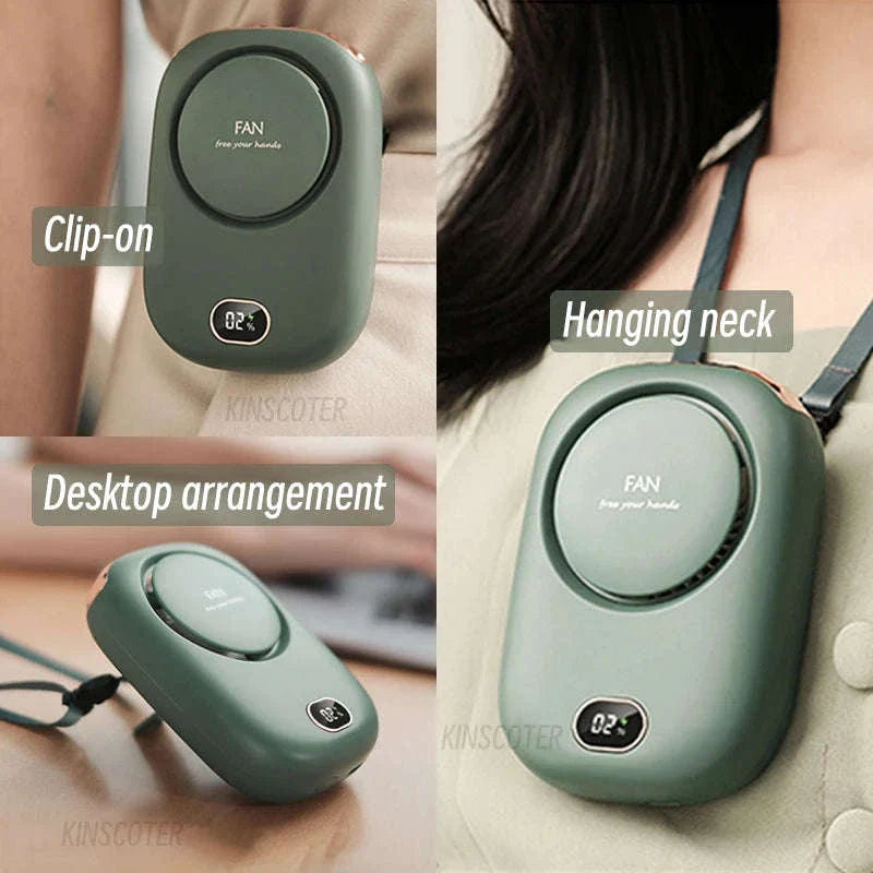 Portable Neck Fan USB Rechargeable 3-Speed Bladeless Cooling Fan