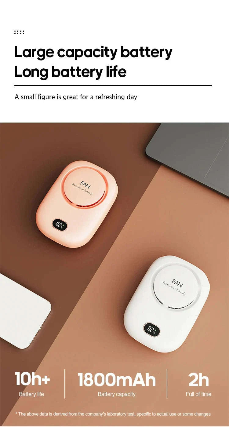 Portable Neck Fan USB Rechargeable 3-Speed Bladeless Cooling Fan