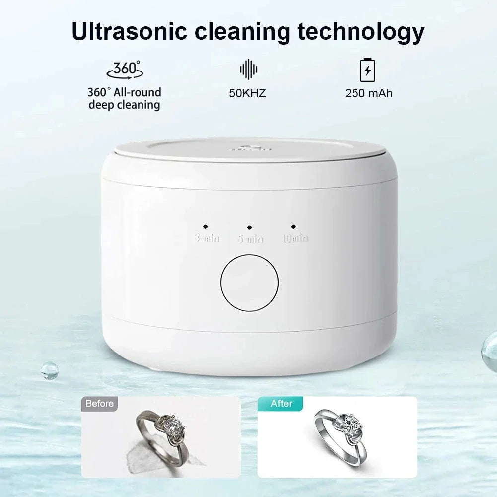 Ultrasonic Cleaner for Jewelry, Glasses & Dentures USB Rechargeable